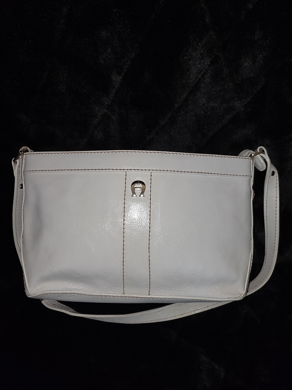 Etienne Aigner White Leather Crossbody Bag